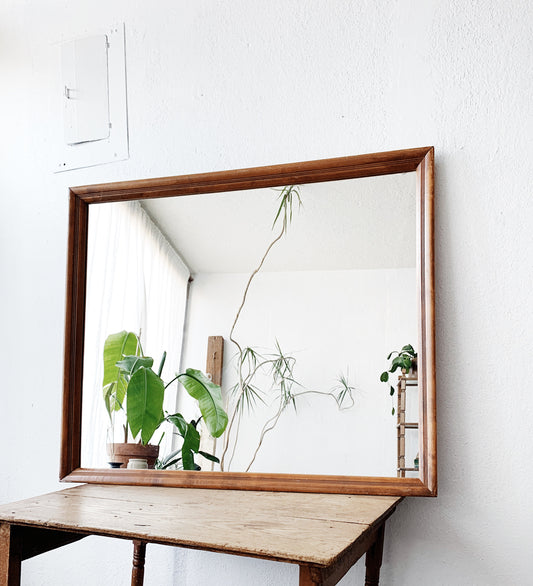 Large Vintage Wood Framed Mirror