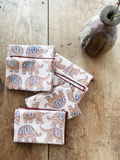 Block Print Cotton Napkin Set of Six