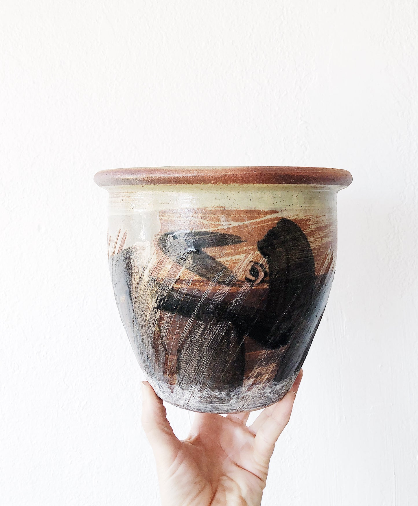 Vintage Handmade Ceramic Pot with Drainage