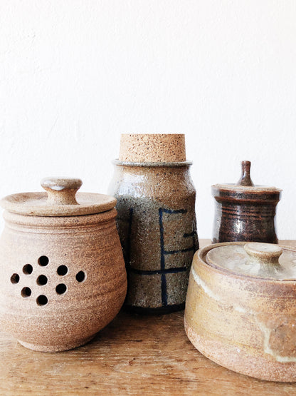 Vintage Stoneware Jar Trio