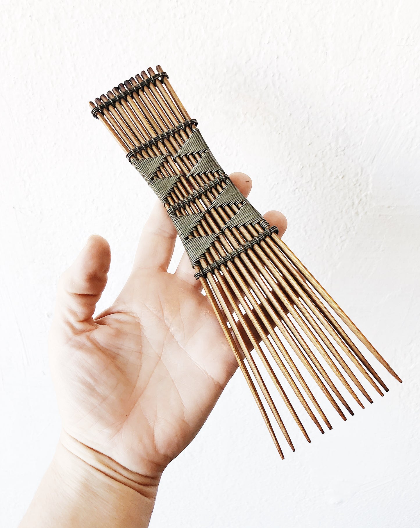 Vintage Bamboo and Wire Comb