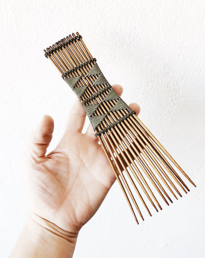 Vintage Bamboo and Wire Comb