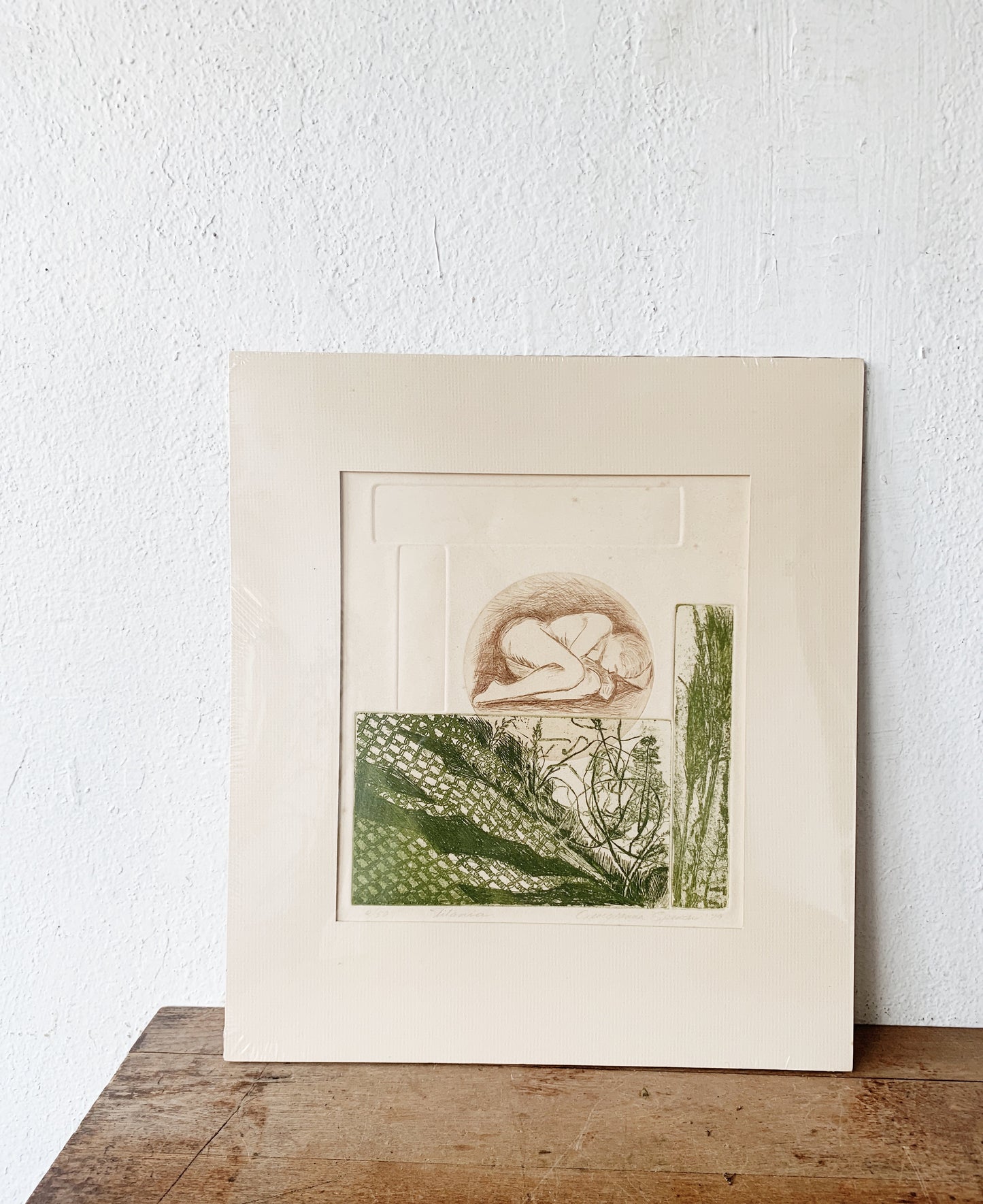 Vintage Etching ‘Titania’ plus Bonus Art on Back