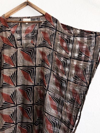 Block Printed Kimono Cover Up
