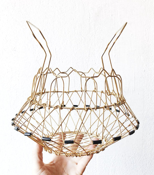 Vintage Brass Egg Basket