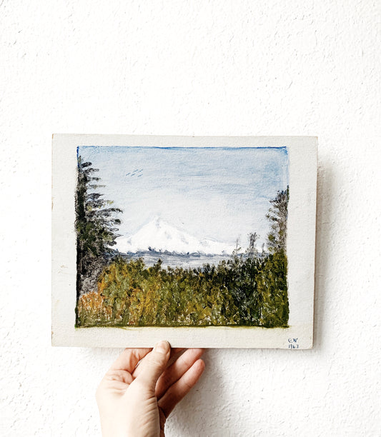 Vintage Mt Hood Painting c1963
