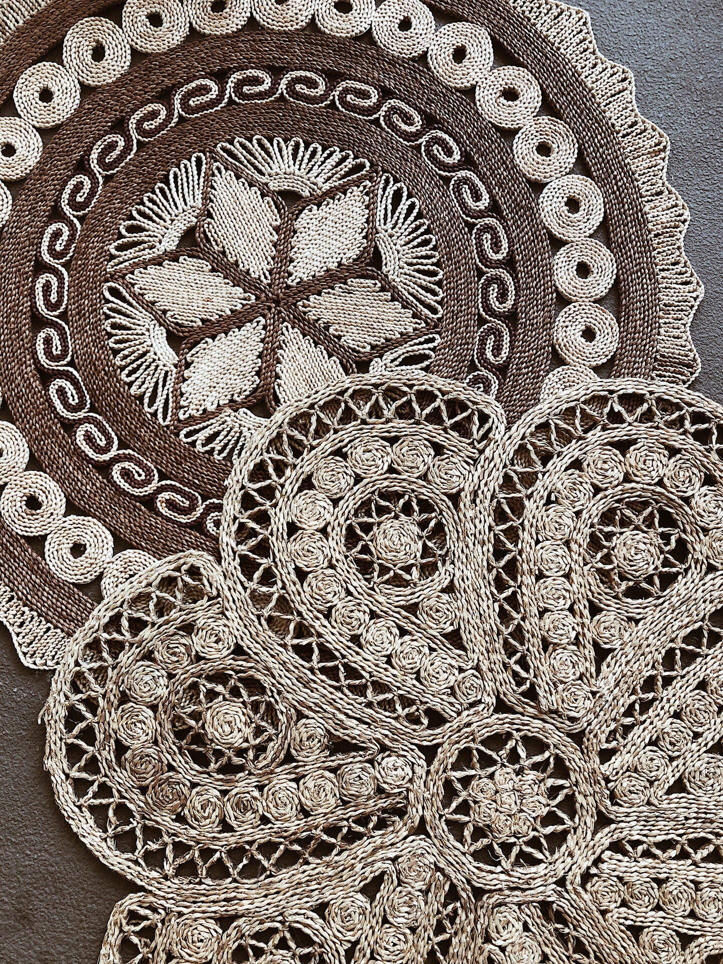 Vintage Round Straw Rugs