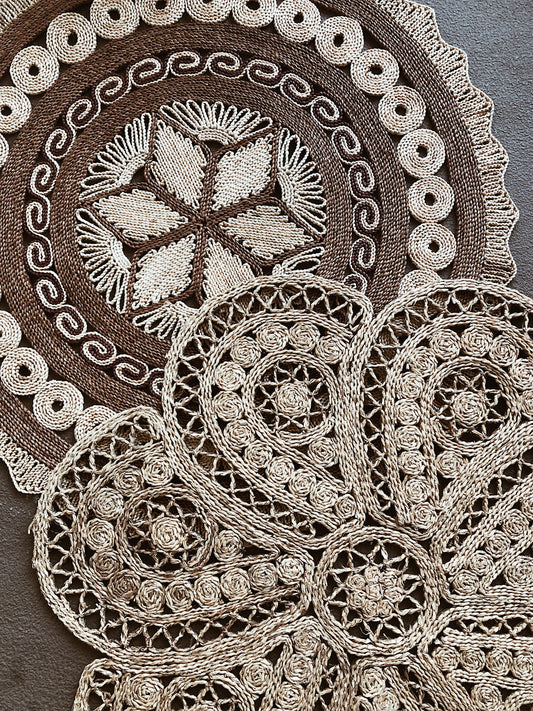 Vintage Round Straw Rugs