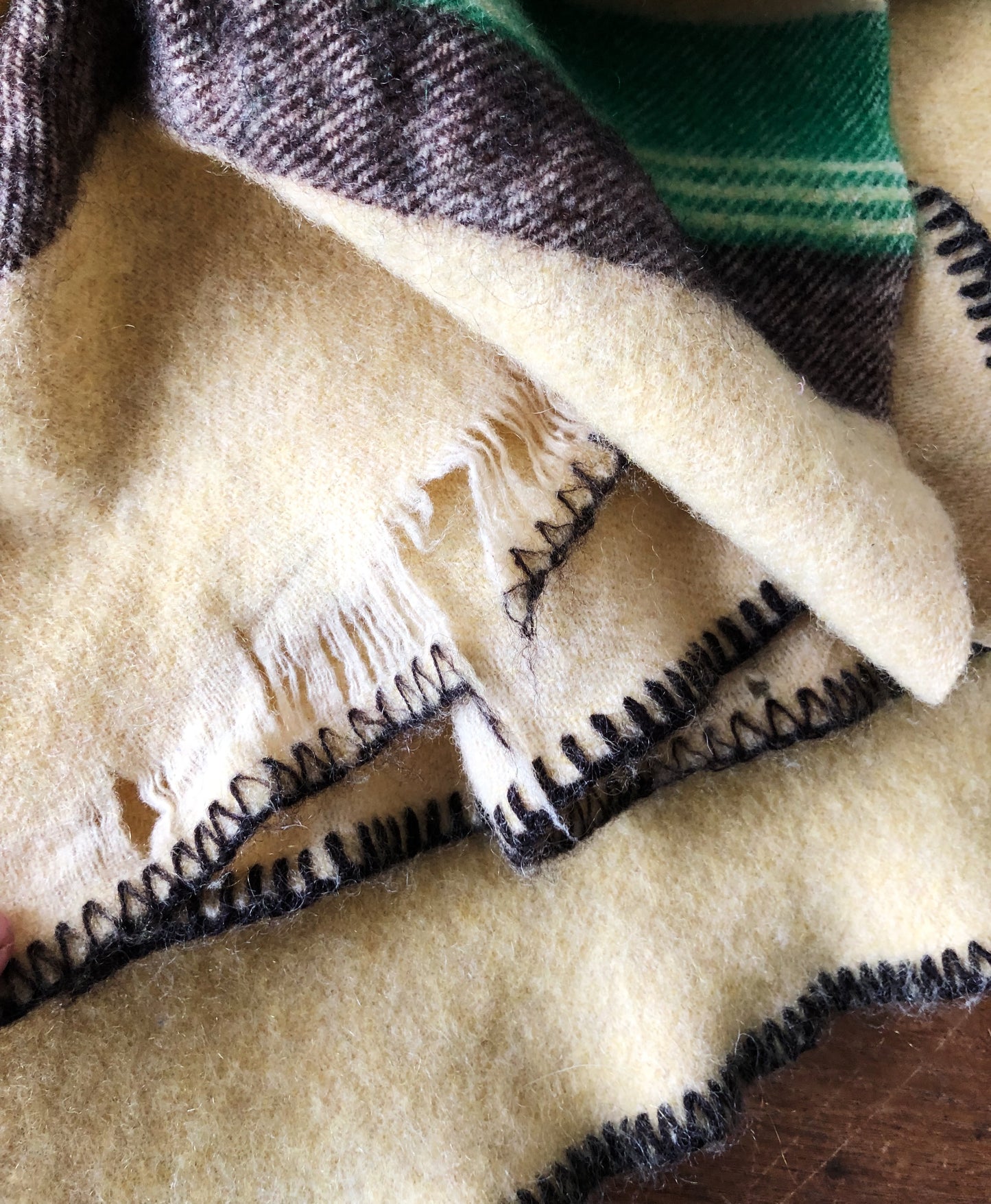 Vintage Felted Wool Blanket