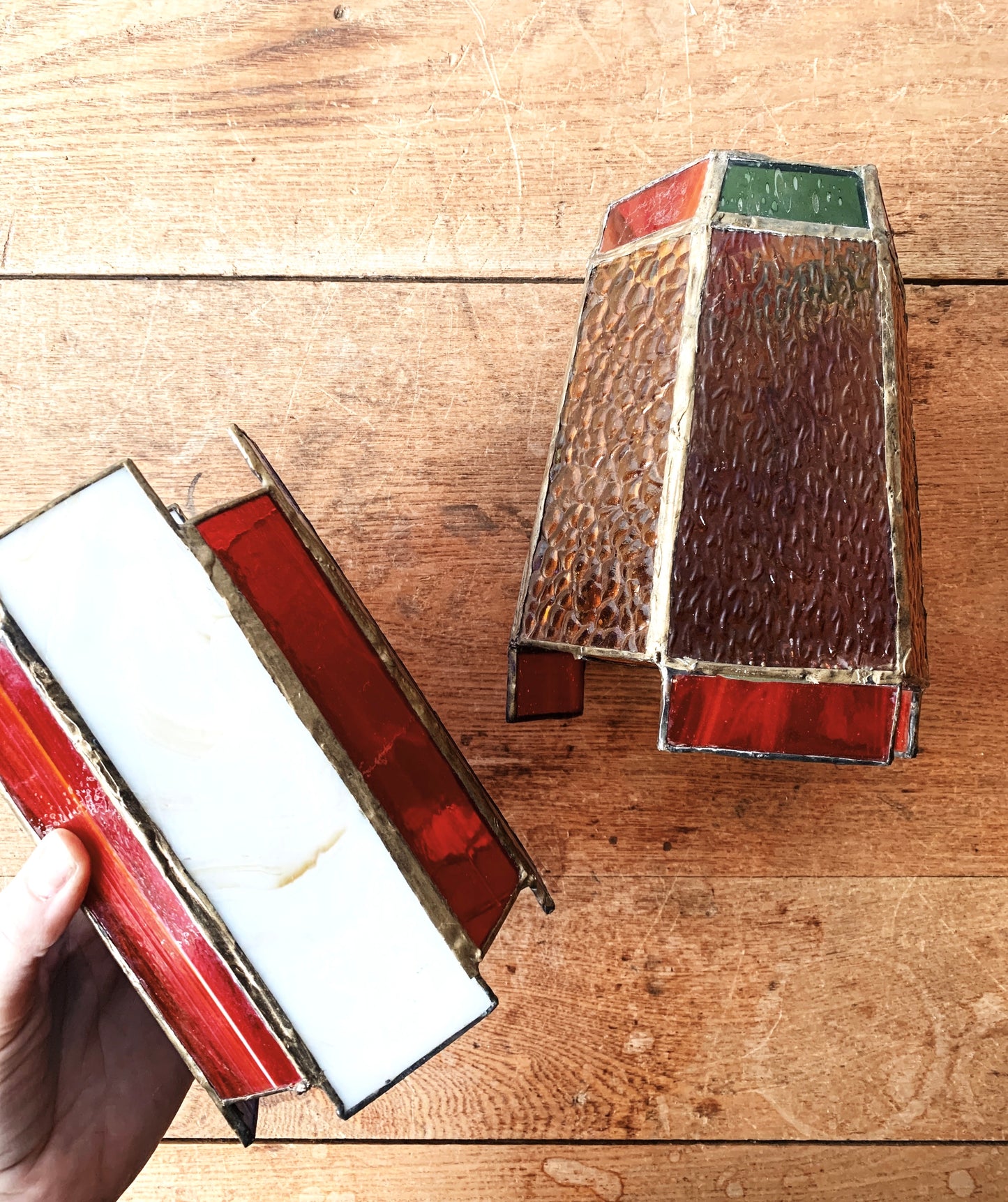 Vintage Stained Glass Lantern