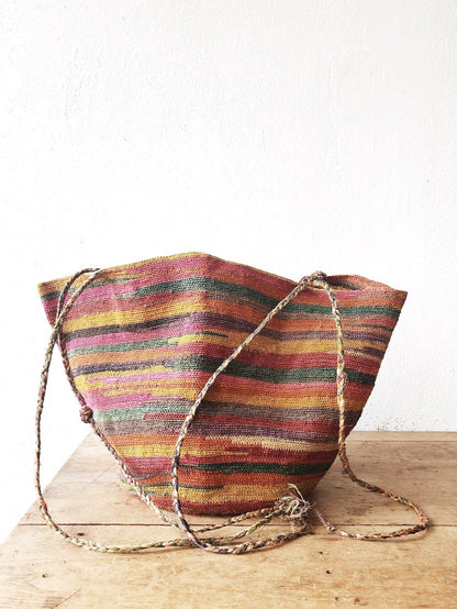 Vintage Shigra Basket Tote