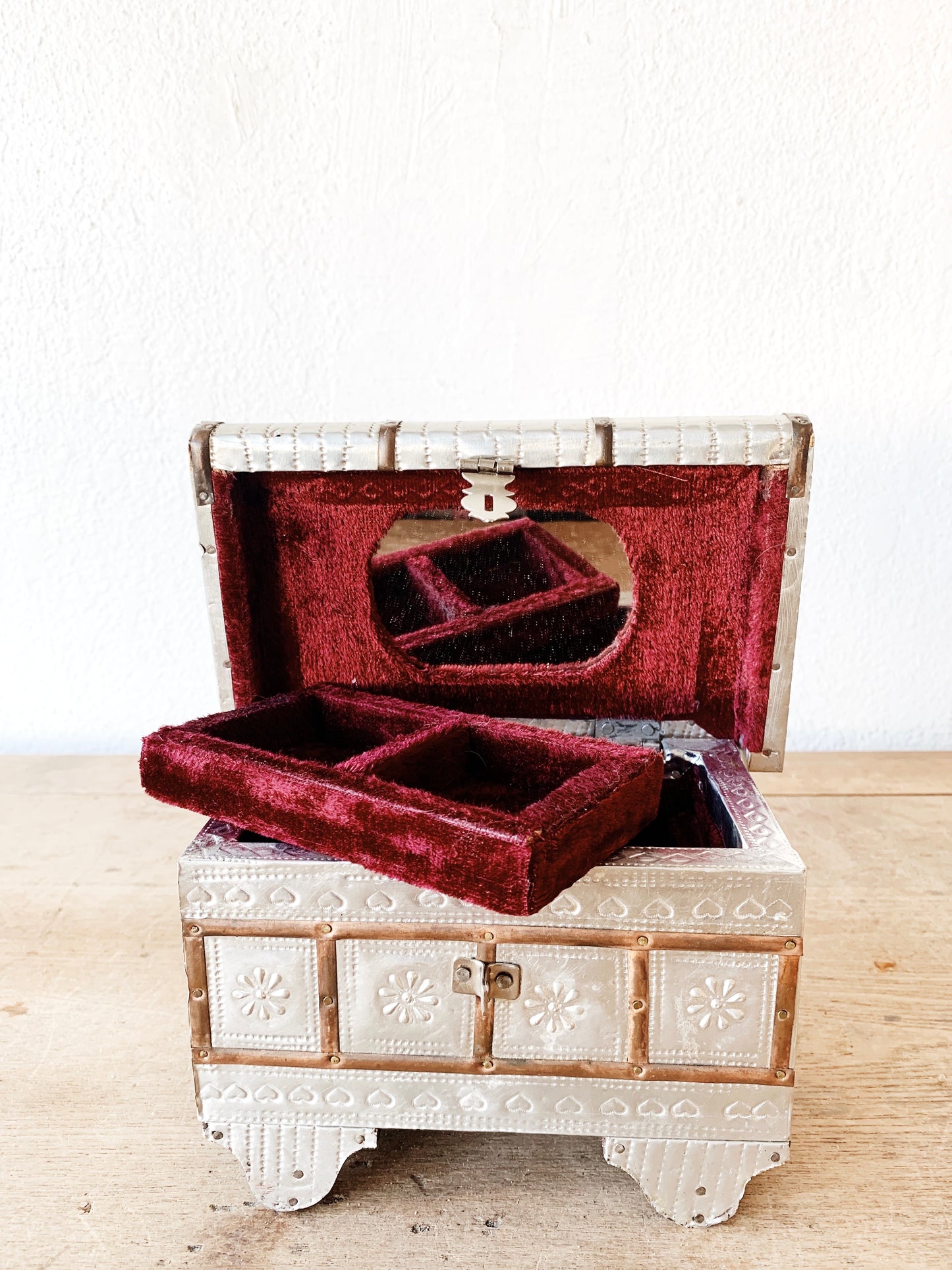 Pressed Tin and Copper Jewelry Chest