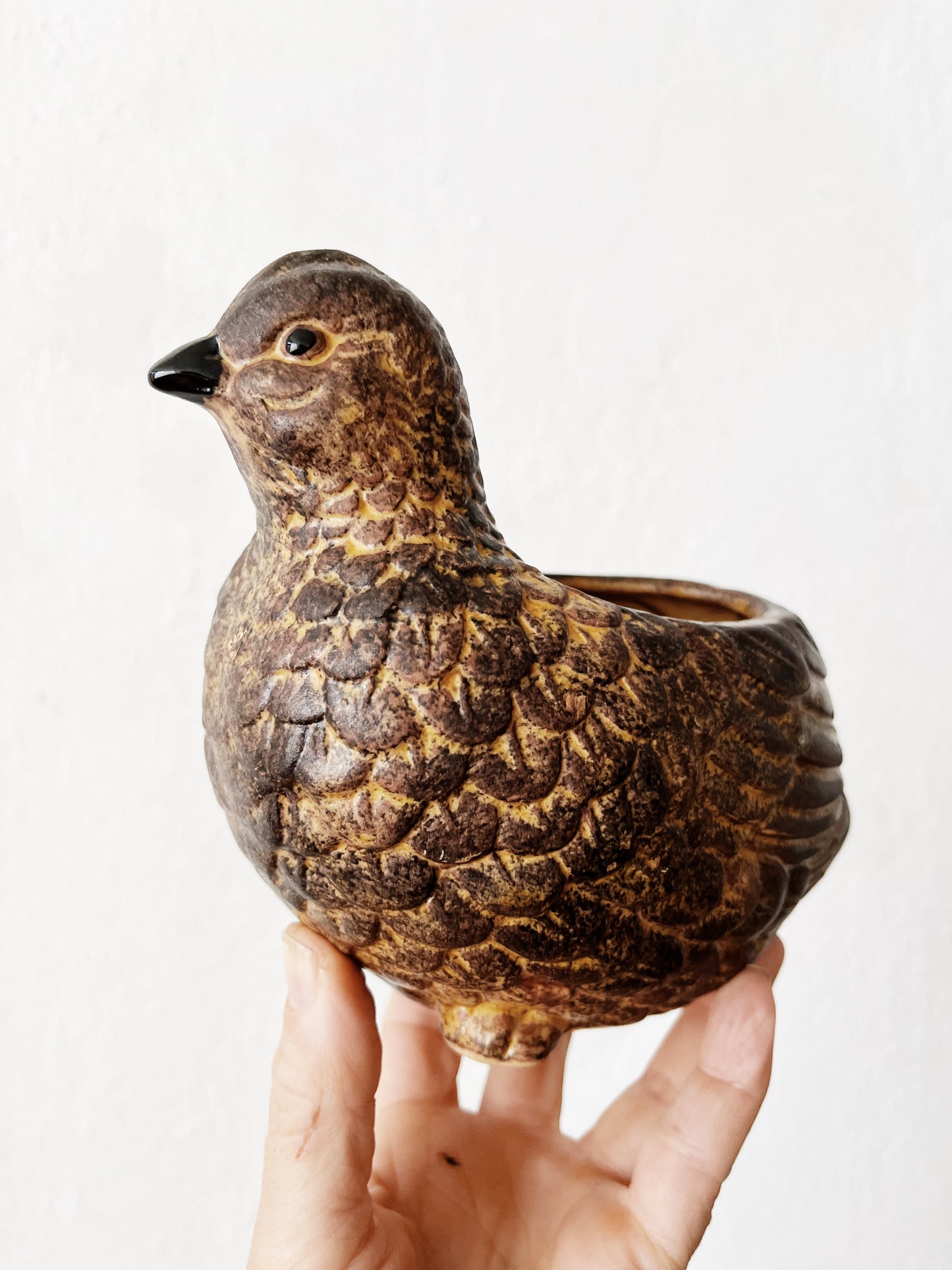 Vintage Pottery Bird Planter