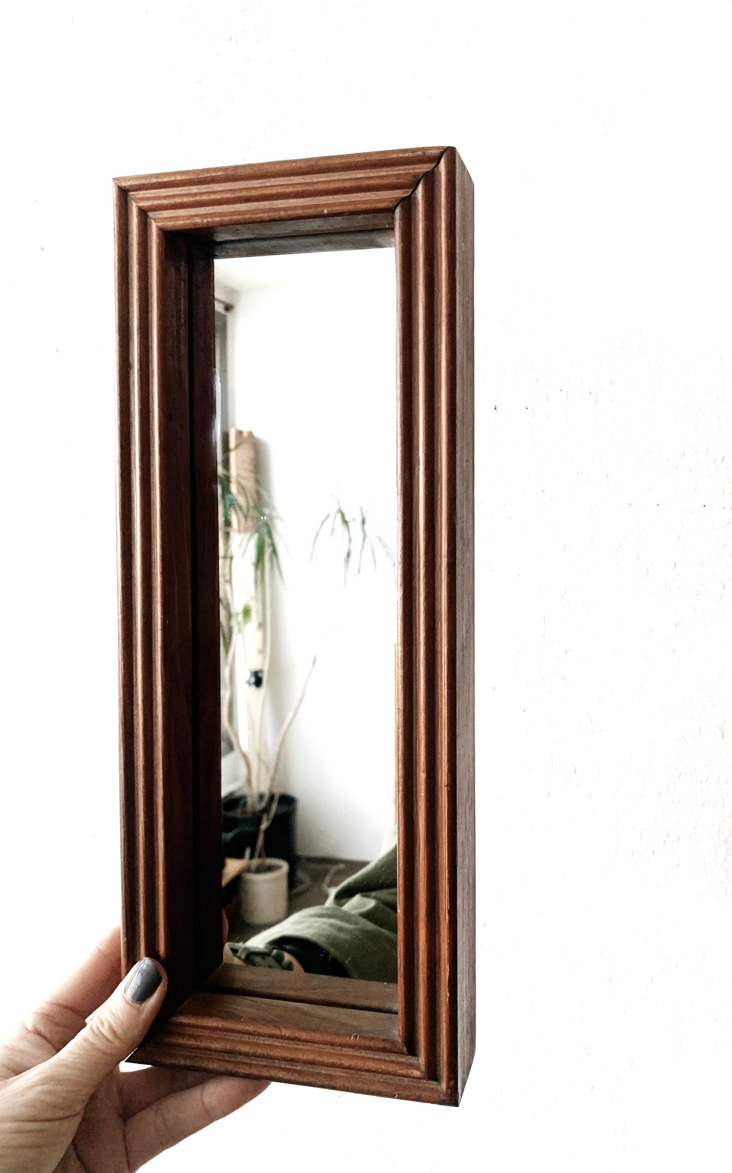 Vintage Petite Wood Mirror