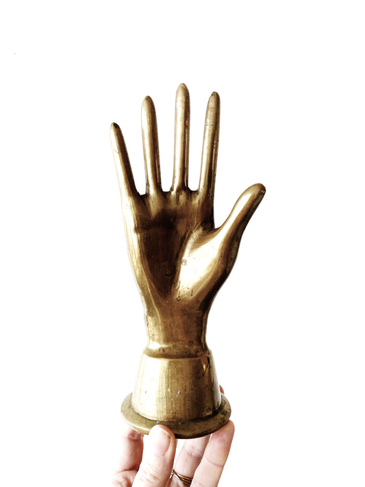 Large Vintage Brass Hand