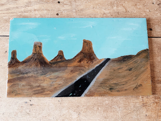 RESERVED Encaustic Open Road Art