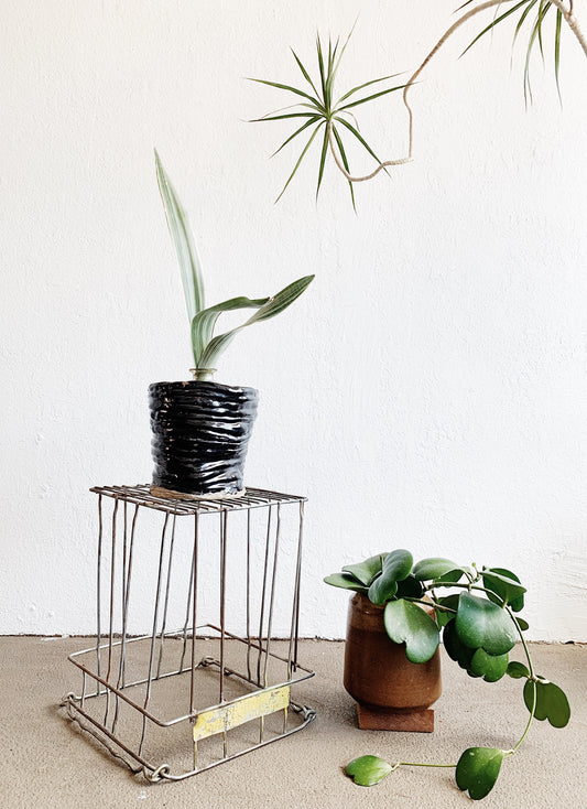 Vintage Metal Egg Crate /Industrial Stand