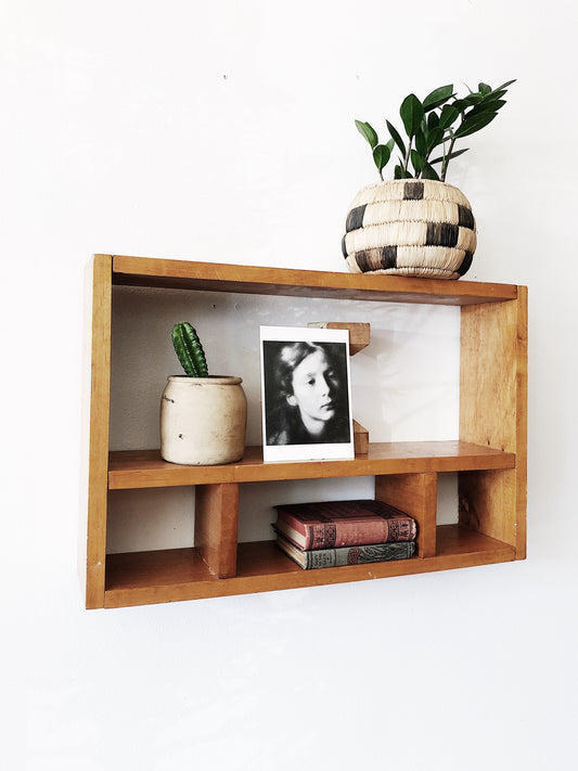 Vintage Divided Cubby Shelf