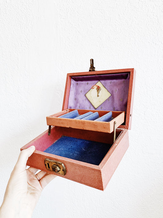 Vintage Jewelry Box with Key