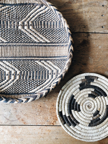 Pair Vintage Woven Wall Baskets