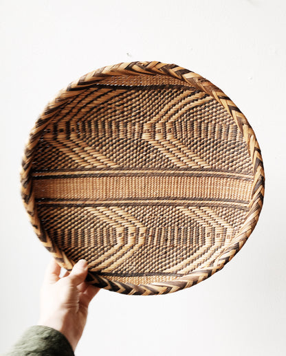 Pair Vintage Woven Wall Baskets