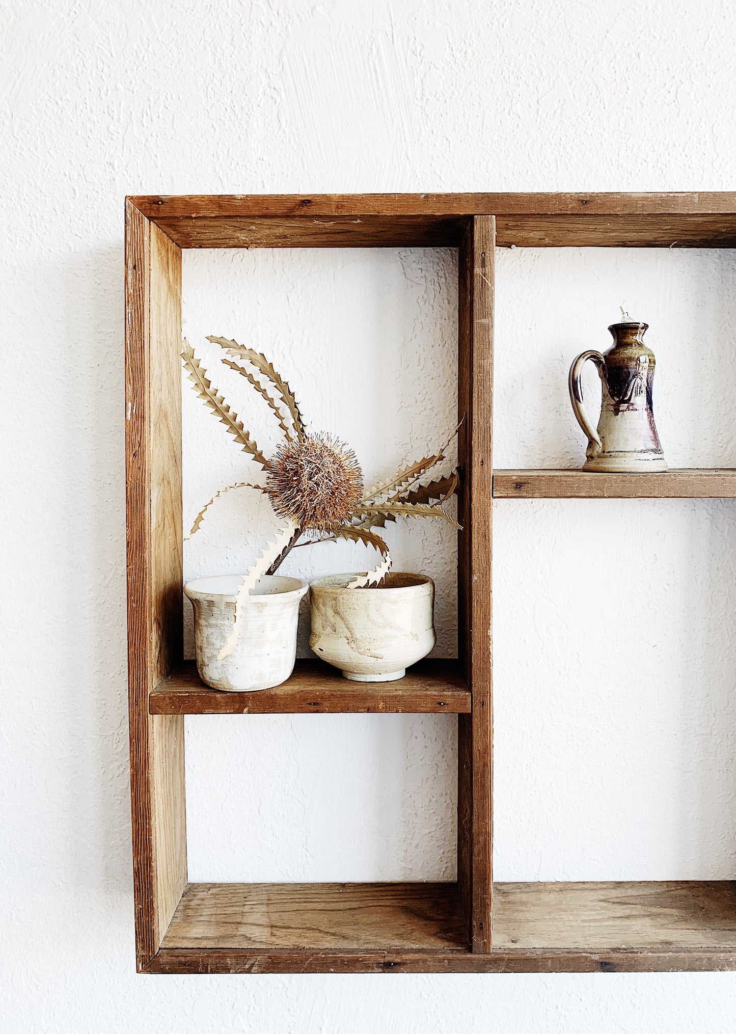 Handmade Vintage Wood Cubby Shelf