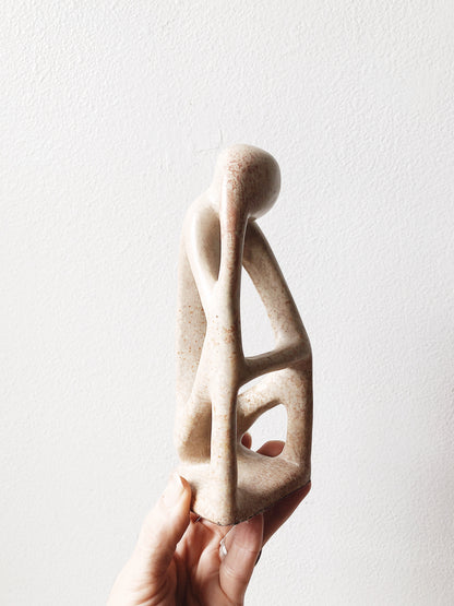 Vintage Soapstone Thinker Sculpture