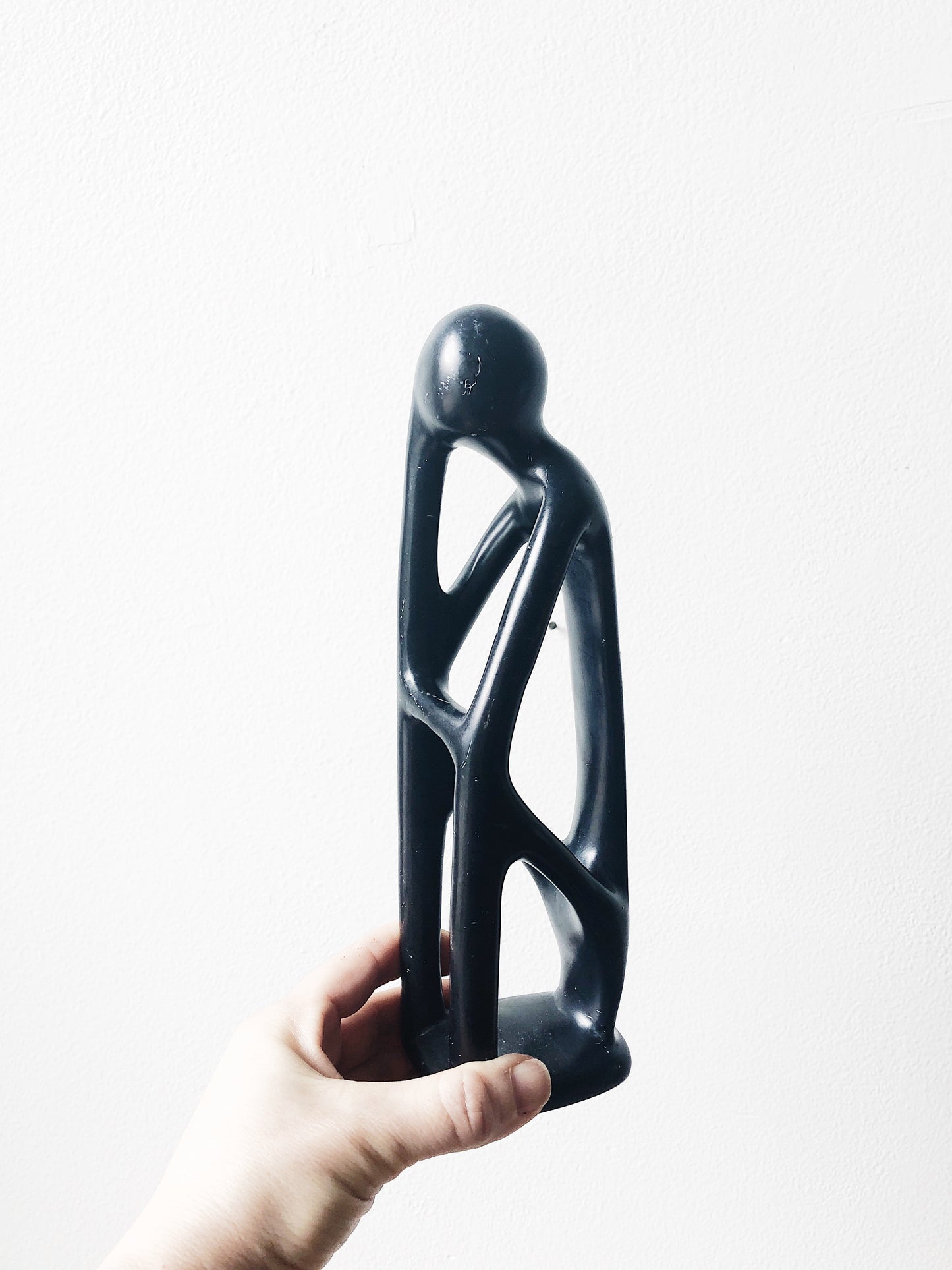 Vintage Soapstone Thinker Sculpture