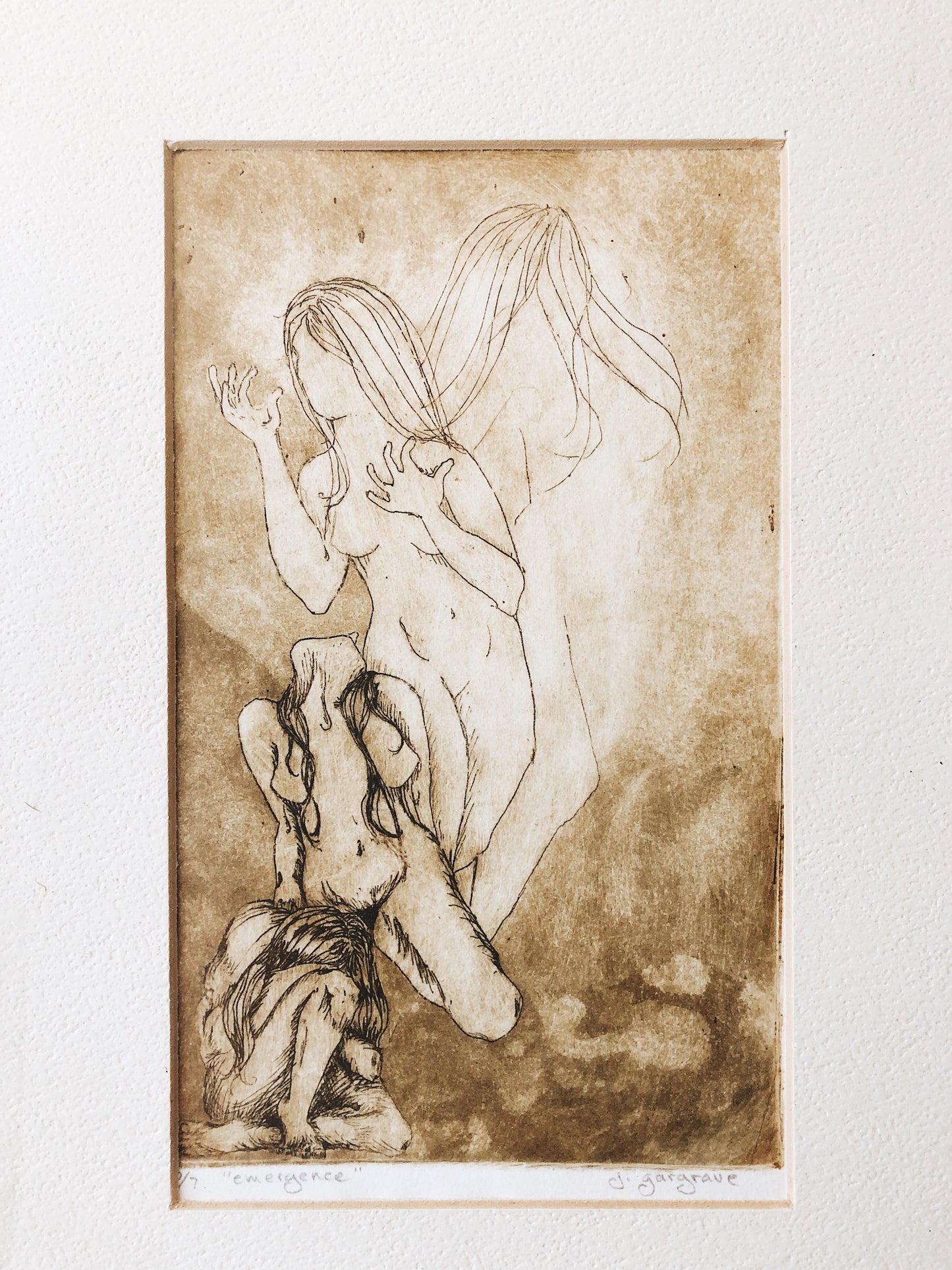 Vintage Framed Engraving ‘Emergence’