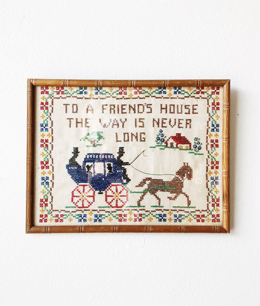 Vintage Friendship Framed Embroidery