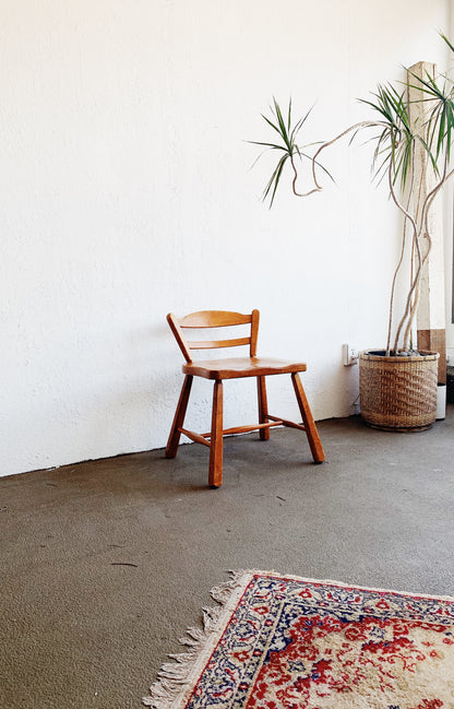 Vintage Low Back Wood Chair