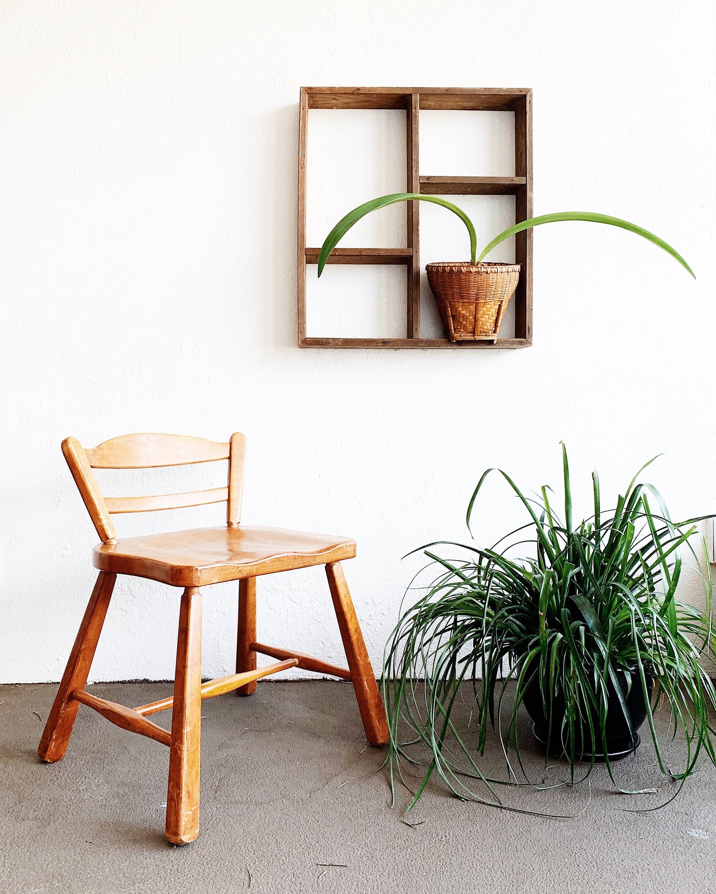 Vintage Low Back Wood Chair