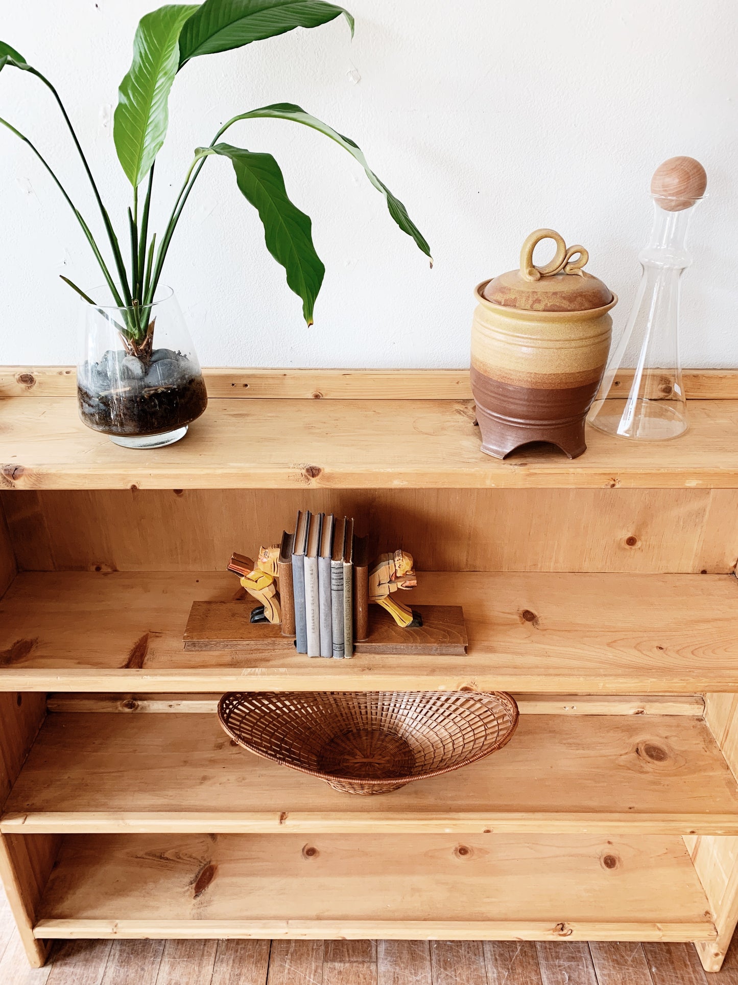 Vintage Handmade Solid Wood Bookcase