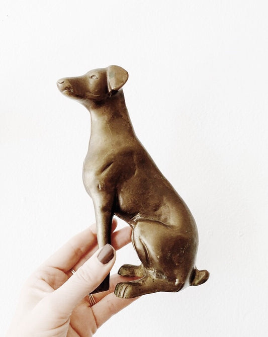 Vintage Brass Dog Figurine
