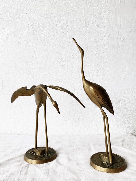 Mid Century Brass Egrets