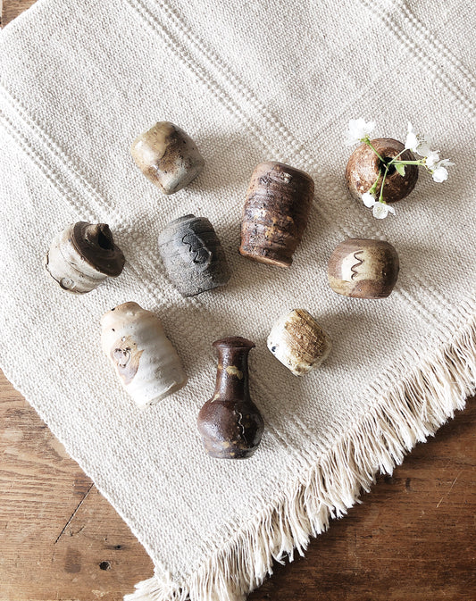 Set of Petite Handmade Woodfired Vessels