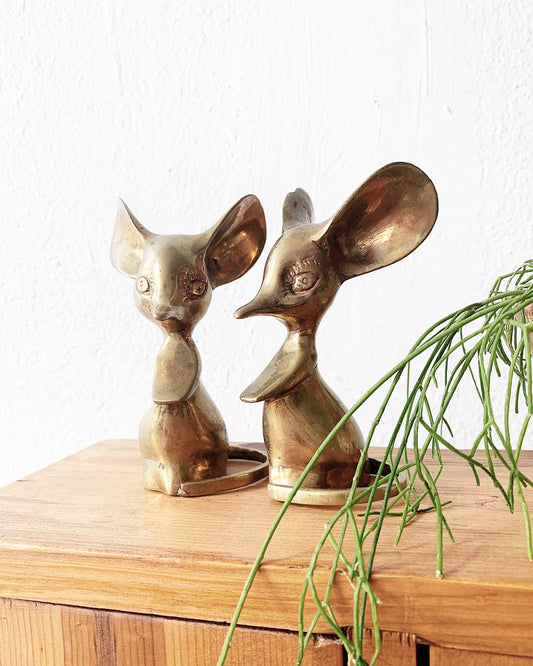 Vintage Solid Brass Mouse