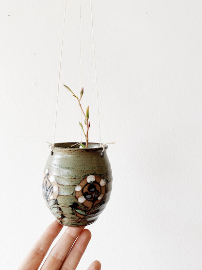 Small Hanging Stoneware Pot