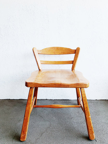 Vintage Low Back Wood Chair