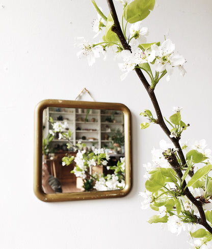 Vintage Gold Leafed Resin Mirror