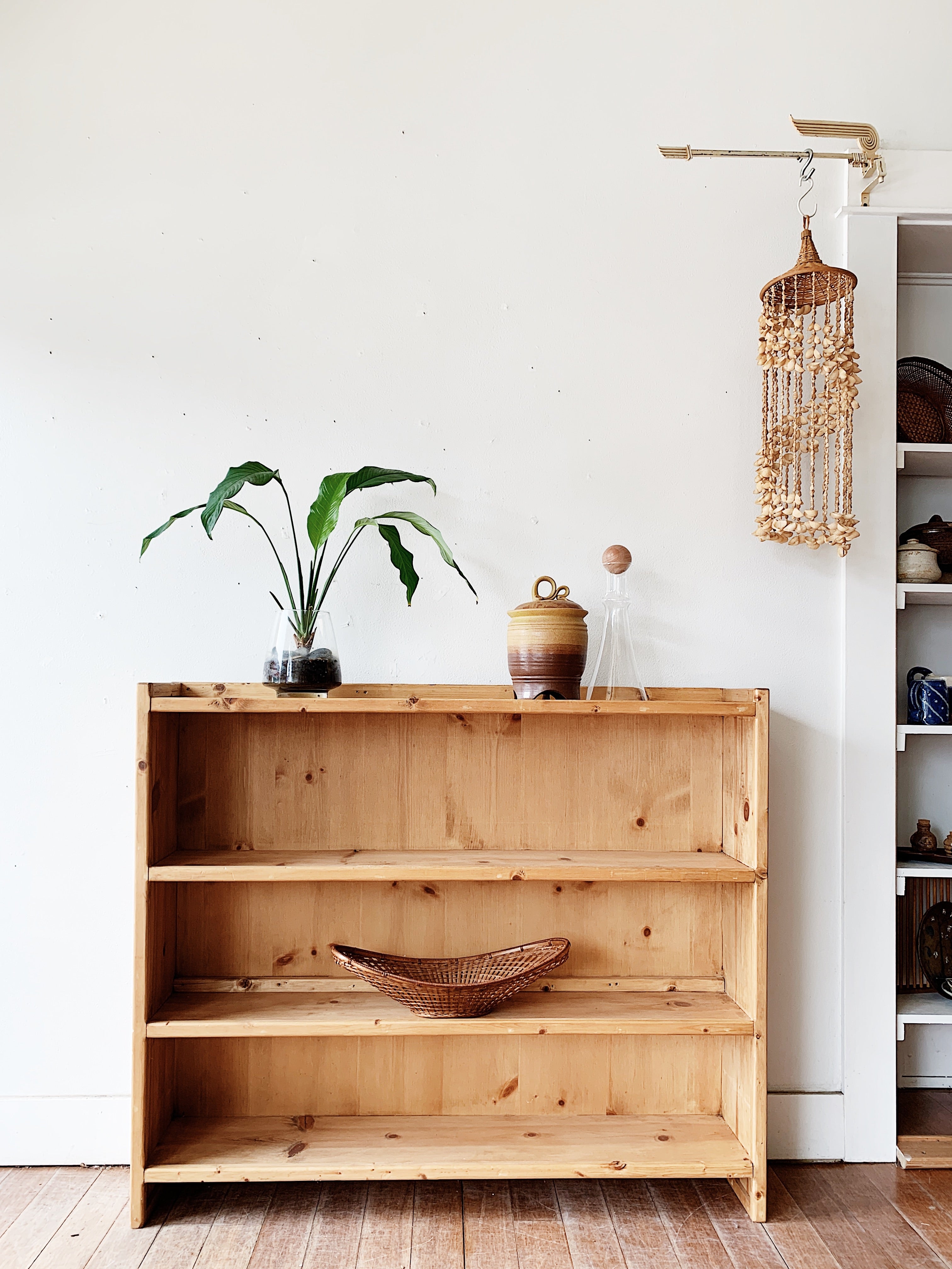 Vintage Handmade Solid Wood Bookcase - Thumbnail 2
