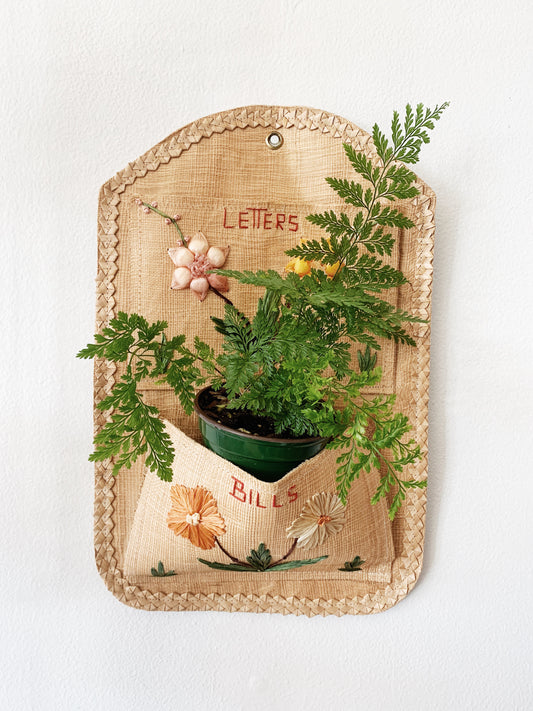 Vintage Seagrass Organizer