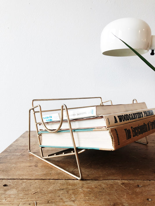 Vintage Brass Book Rack