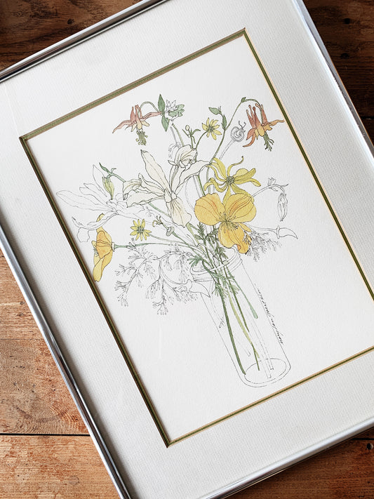 Vintage Framed Watercolor