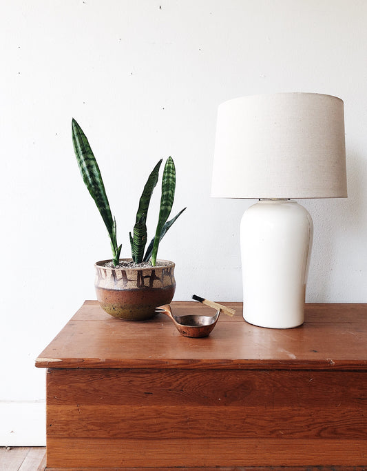 Vintage Ceramic Lamp and Drum Shade