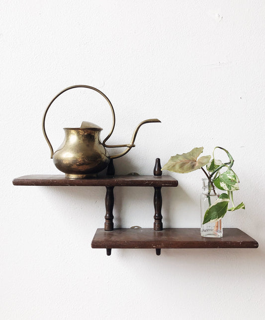 Vintage Asymmetrical Wood Shelf