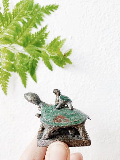 Vintage Pewter Nesting Turtles