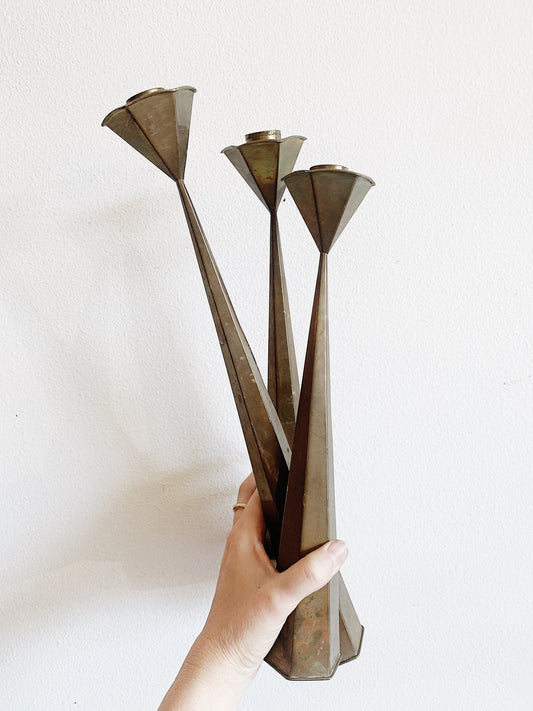 Vintage Brass Candle Holders