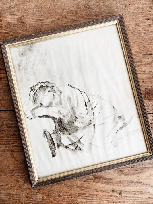 Vintage Framed Watercolor