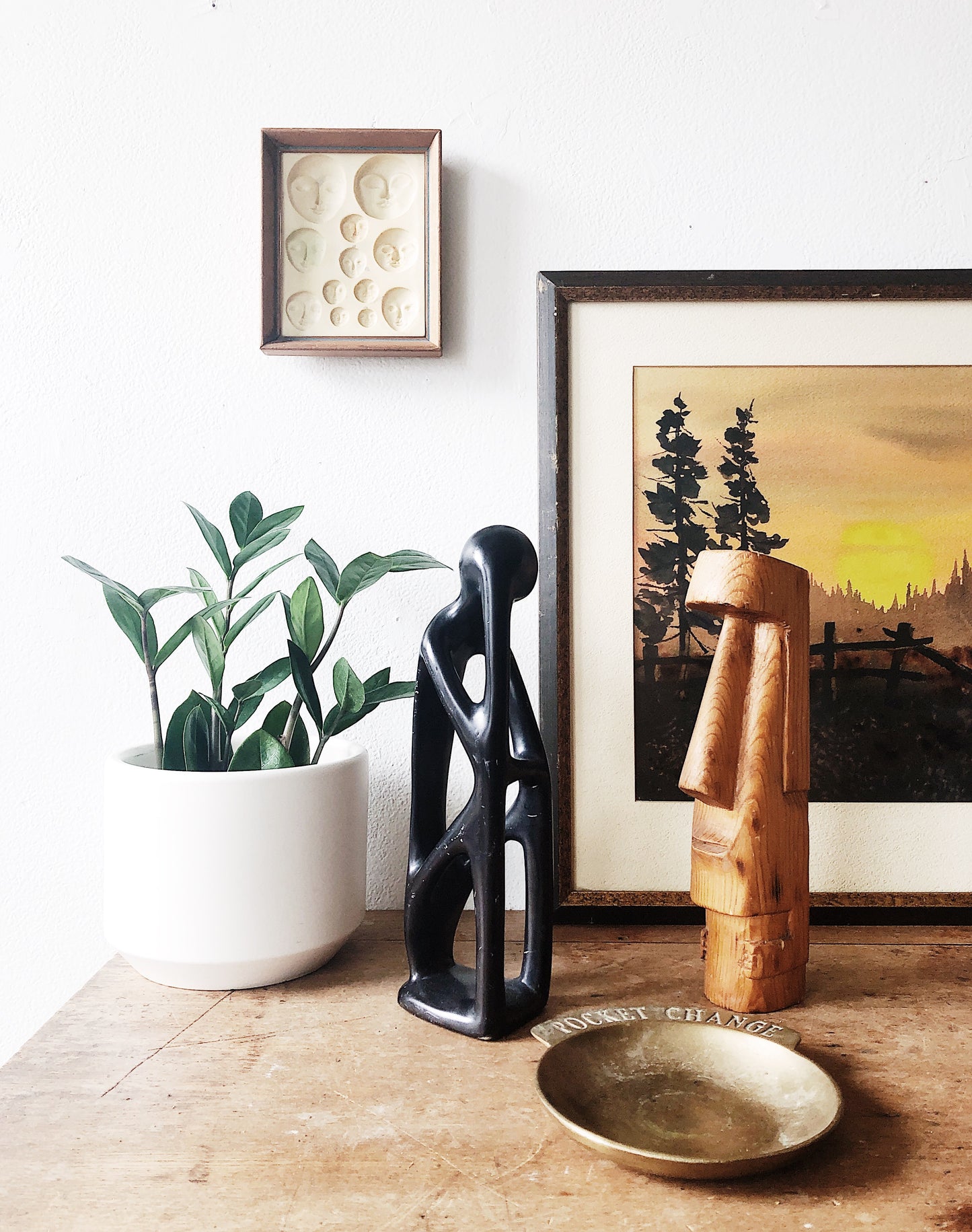 Vintage Soapstone Thinker Sculpture